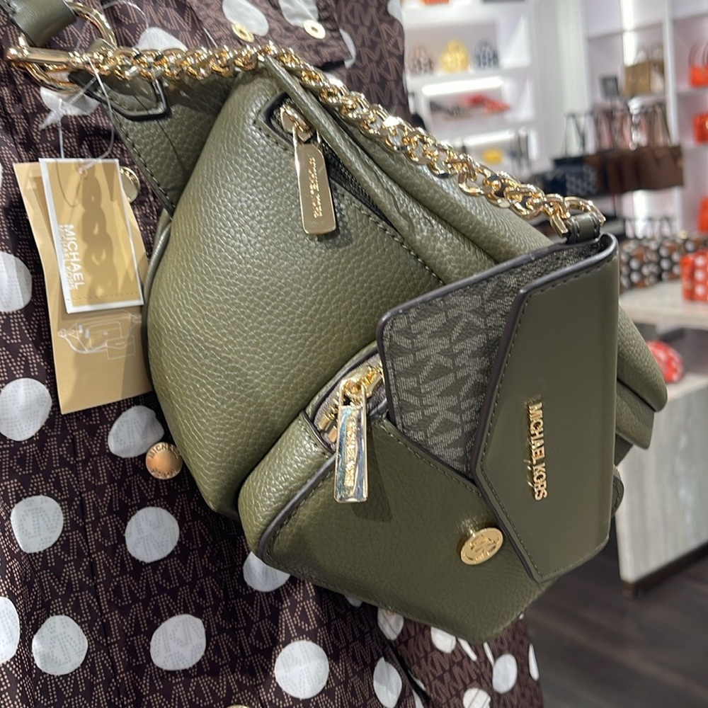 Michael Kors Maisie Lg Pebbled Leather 2-in-1 Sling Pack Waist Bag Fanny Pack - Picture 8 of 16